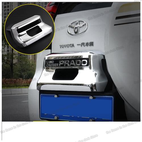Car Rear License Board Decoration Styling Cover Chrome for Toyota Land Cruiser Prado J150 150 2018 2019 2020 2021 Accessories