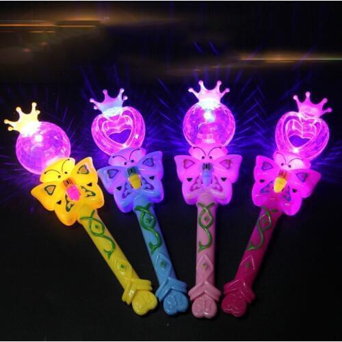 Childrens luminous 3D projection toy Butterfly shape crown design Party festival concert cheering light stick Room full of star