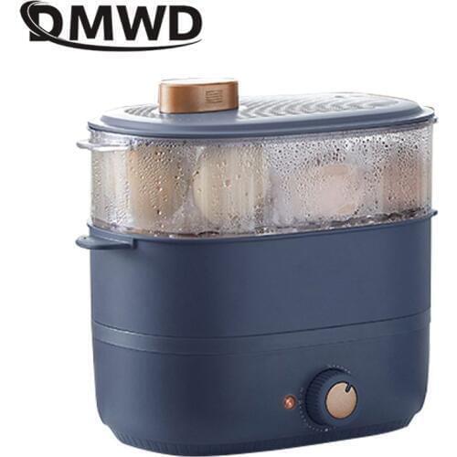 DMWD 2 L Household Egg Cooker Double Layer Steamed Egg Timer boiler Steamer Breakfast Machine Automatic Power Off