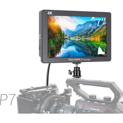 FEELWORLD P7 7 Inch Ultra Bright 2200nit on Camera Field DSLR Monitor Aluminum Housing 4K HDMI Video Focus Assist with DC output