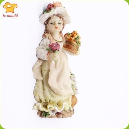 LXYY MOULD new roses Fondant chocolate silicone mold angel girl