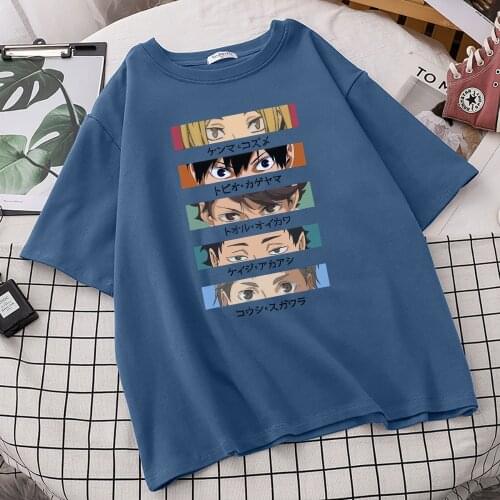 Haikyuu Creativity Style Printed Tshirts Womans Oversized Short Sleeve Tee Shirt Spring Summer Clothes Round Neck Womans Tshirts
