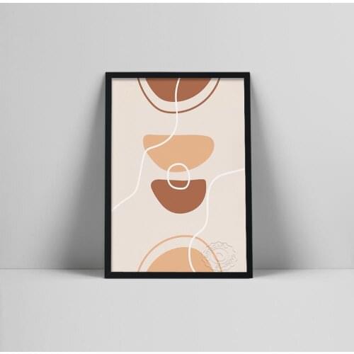 Basic Shapes Art Print | Lines And Shapes Poster | Printable Abstract Art | Modern Neutral Wall Art | Minimal Half Circlean LCol