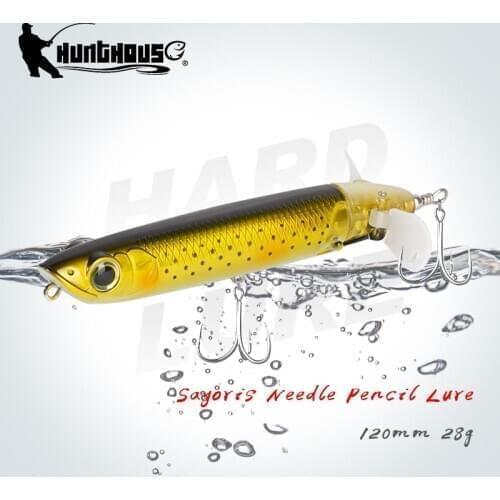 Hunthouse Rotating Tail Popper Fishing Lures Floating Baits Top Water 125mm 28g Freshwater Black Bass Pike Tackle