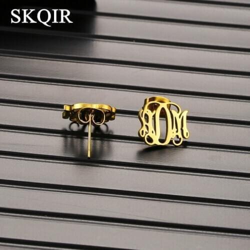 Custom Initials Name Earrings Stainless Steel Personalized Nameplate Earrings Women Eardrop Dangler Wedding Party For Women Gift