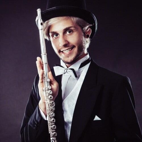 FLOFAIR FL-218 Western Orchestral Flute Instrument Military Band C Key 16 Closed Hole Copper Nickel Plating Adult Playing