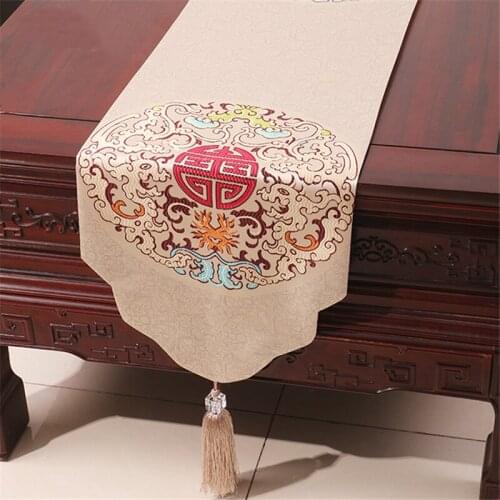Chinese Style Table Runner Classic Light Luxury Classical Table Runner Table Cloth Bed Flag Cabinet Table Flag Home Decoration