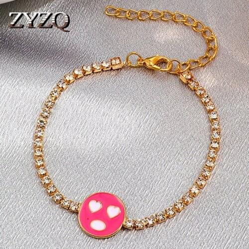 ZYZQ ins Fashion Punk Imitation Zircon Face Bracelet For Women Hip Hop Tennis Bangle Personality Street Creative Jewelry 2021