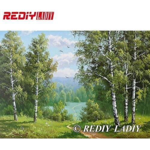 30cm x 41cm 3D Accurate printed crystal beads embroidery kit Forest beadwork crafts needlework diy beads cross stitch APT621