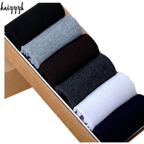 New good cotton solid mens socks casual working compression rewsocks No boxed 12pcs=6pair/lot sizeUS 6-10 (EUR 38-44)