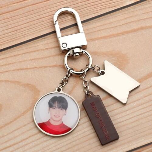 New South Korean Groups Kpop Bangtan Boys ONE Keychains Creative Metal Keyrings Bag Pendant MAP OF SOUL Key Tings Accessories