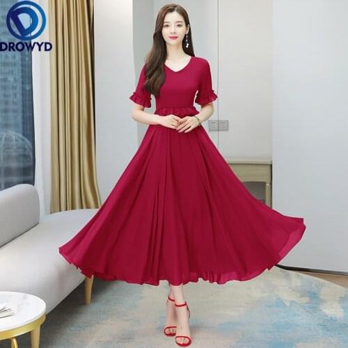 2021 Beach Maxi Dress for Women Summer Fashion Short Sleeve V-neck burgundy long Dress Elegant boho Party Dresses Vestidos 4XL