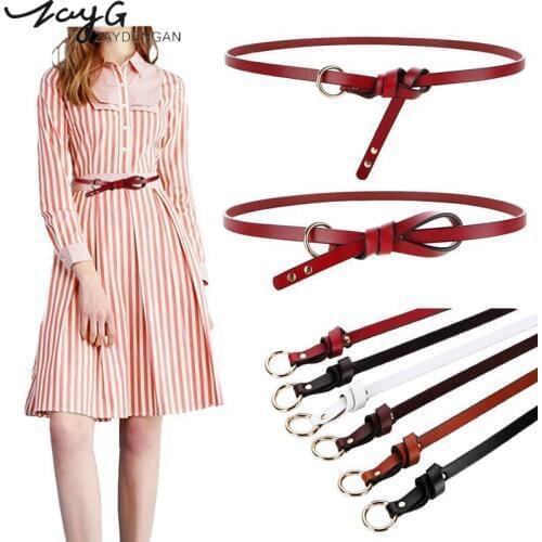 ZAYG women belt fashion wild genuine leather belt woman luxury Rivet circle knotted belt female dress decorative belts for women