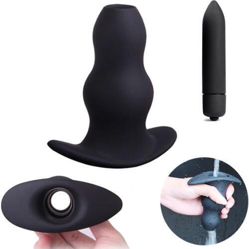Silicone Anal Plug 10 Speed Vibrator Anus Peep SM G-spot Prostate Massage Butt Plug Enema Anal Beads Sex Toys For Men Woman