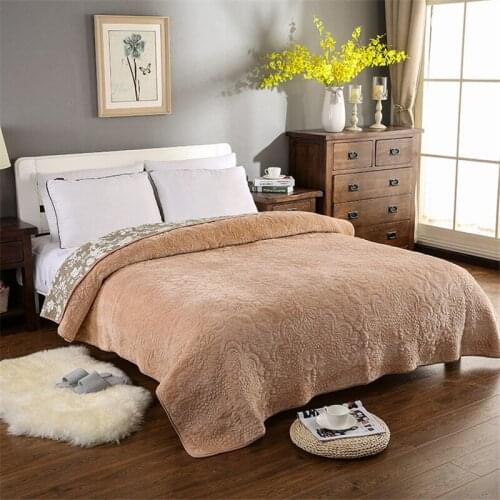 Embossing Fleece Blanket Crystal Velvet &Cotton Quilted Bed Cover AB Side Bedspread Winter Summer Comforter Bedding Home Textile