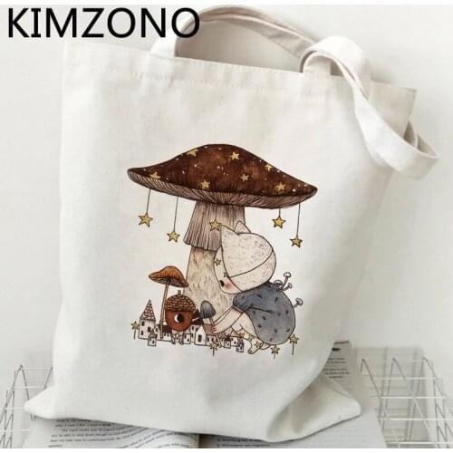 Mushroom shopping bag eco canvas shopper cotton jute bag recycle bag bag cloth tote grab