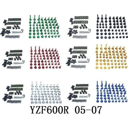 Motorcycle Complete Fairing Bolts Kit Bodywork Screws For Fit YAMAHA YZF600R 2005-2007