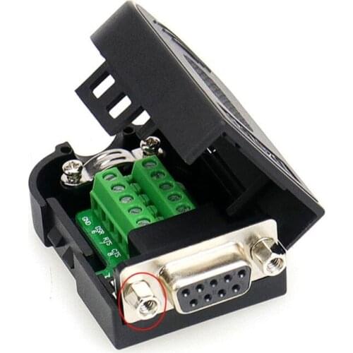 Male Female DB-9 Connector 9-pin Port Adapter to Terminal Connector Signal Module with Case Solderless COM Connectors M17E