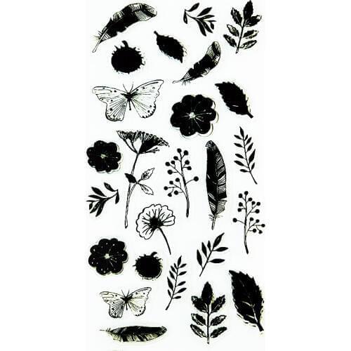 YLCS201 Butterfly Silicone Clear Stamps For Scrapbook DIY Album Paper Cards Decoration Embossing Folder Rubber Stamp 11*20cm