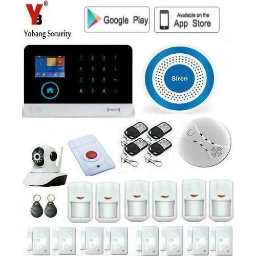 Yobang Security Remote Wireless wifi App control Home Security wifi GSM Alarm systems Wirelress Siren Kit