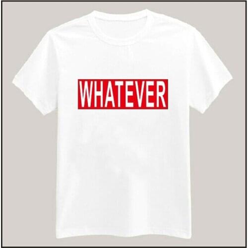 Women Tshirt WHATEVER Letters Print Casual Cotton Funny Shirt White Top Tee Hipster Plus Size Camiseta HH305-332