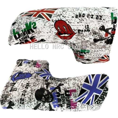 Golf Club Headcovers Blade Putter Covers Skull printing Red Blue 1 Pcs Velcro Closure