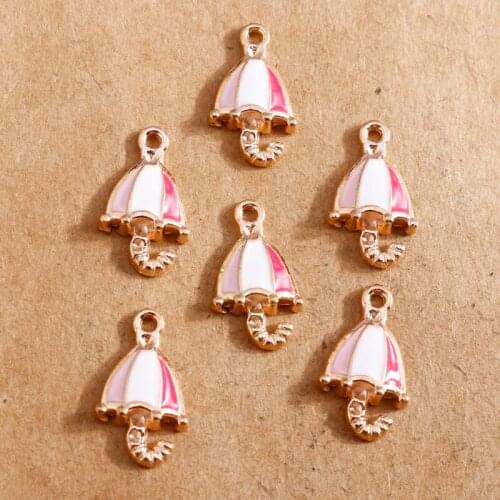 10pcs 17*10mm Enamel Bumbershoot Umbrella Charms for Bracelet Jewelry Making Earring Pendant Necklace Charms DIY Handmade Craft