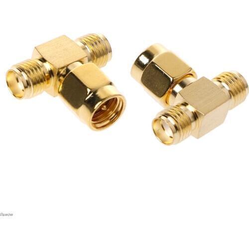 10PCS 3 Way Splitter SMA Male to Two SMA Female Triple T RF Adapter Connector Damom