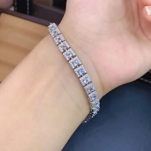 100% Natural and Real Aquamarine Bracelet Free shipping Natural real Aquamarine 925 sterling silver Fine jewelry