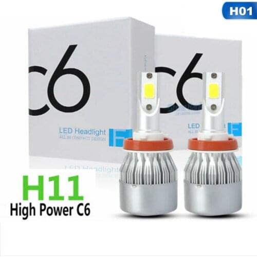 2pcs C6 H8 H9 Pure White Led Headlight Bulbs H7 LED Car Lights H11 9005 Headlamps kit 4300k 6000K 12V Auto Lamps Fog Lights