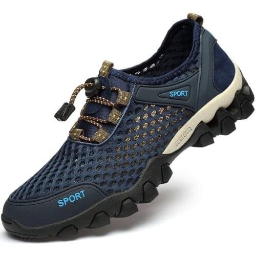 2021 Men Barefoot Upstream Aqua Shoes Sandals Men Breathable Leather Fishing Hiking Shoes Durable Climbing Trail Shoes NanX504