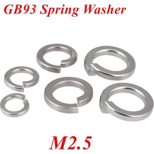 500pcs M2.5 GB93 Spring Washer Shim Washer Ring Washer 2.5mm Circlip retaining ring gasket 304 Stainless steel
