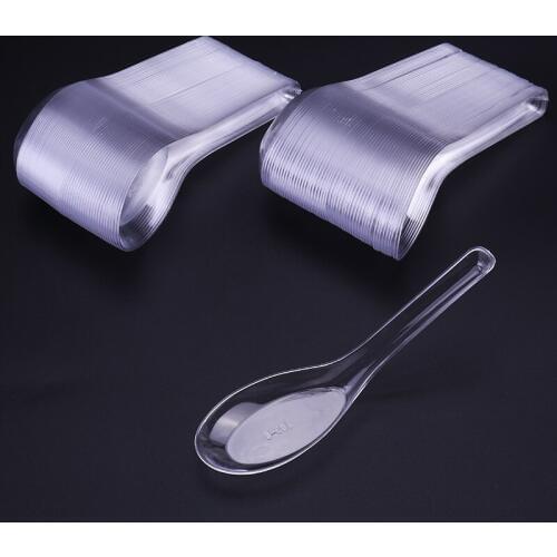 5000pcs/lot Party Wedding Supplies Disposable Plastic Tableware transparent plastic spoon Transparent Soup spoon 12cmx3.5cm