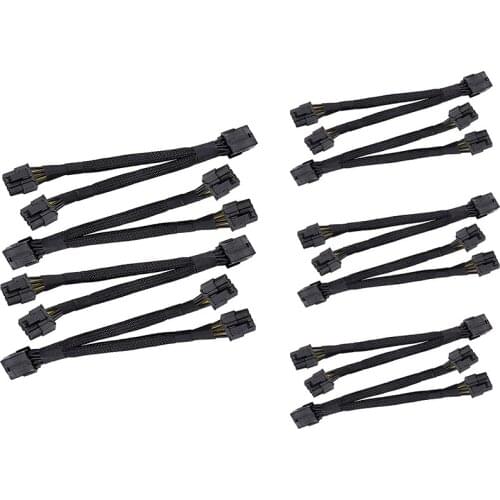 8 Pin PCI-E PCI Express Graphics Video Card GPU VGA 8 Pin Female to Dual GPU 8(6+2 ) Pin Male Sleeved 8Pin Splitter