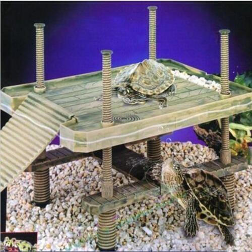 Free Shipping Large Size Square Penn Plax Reptology Turtle Pier Floating Island Pet Platform Aquarium Decoration Fish Tank