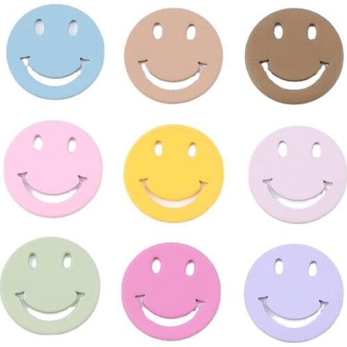 Pure Copper Disc Pendant Bracelet Small Pendant Creative Smile DIY Handmade Material Multicolor Jewelry Accessories