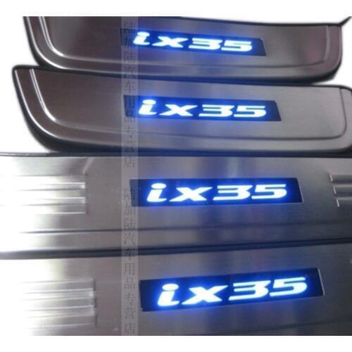 For 2010-2012 Hyundai ix35 With Blue LED light High quality stainless steel Scuff Plate/Door Sill ,car styling
