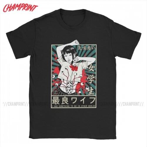 Eyes Girl Junji Ito Men T Shirt Anime Horror Vintage Tee Shirt Short Sleeve Round Collar T-Shirt Cotton New Arrival Clothing