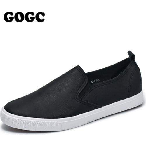 GOGC Women Slipony Breathable Leather Slip on Flat Shoes Women High Quality Breathable Women Shoe Female Causal Shoes Loafer 888