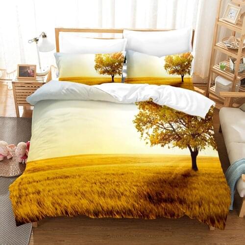 Beauty Tree and Flower Bedding Set Single Twin Full Queen King Size Tree Bed Set Childrens Kid Bedroom Duvetcover Sets 3D 015