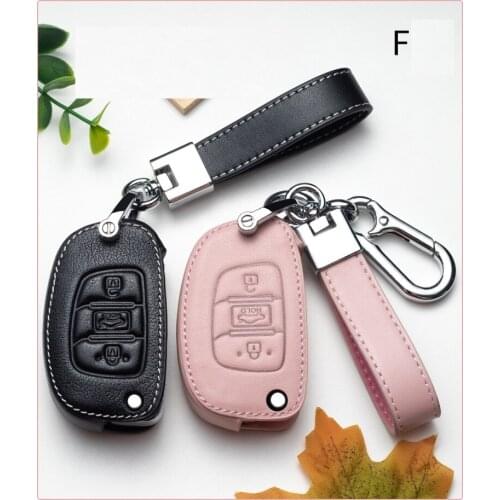Leather TPU Car Key Cover Case Shell For Hyundai Tucson Creta ix25 i10 i20 i30 Verna Mistra Elantra Santa Fe 2015-2018