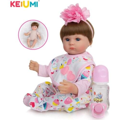 Reborn Silicone Baby Doll Exquisite Realistic 17 Inches Princess Doll Toy Brinquedo With Mohair Kids Birthday Xmas Gift