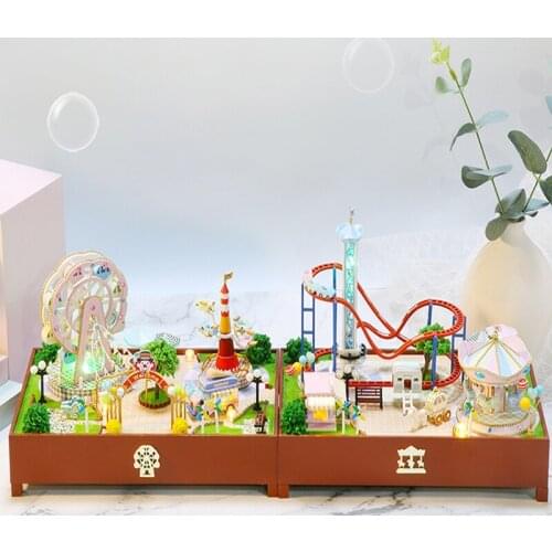 New DIY Doll House Wooden Mini Furniture House Toy Building Playground Wooden Accessories Childrens Christmas Gift For Children