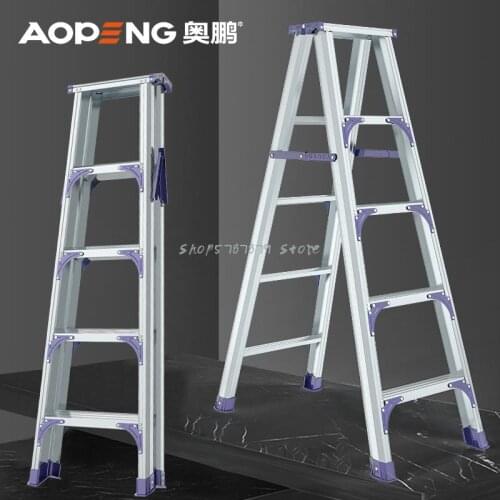 Aluminum Alloy Ladder Domestic Thickened Folding Double Side Miter Ladder Project Escalator 345 Steps Stair Stool 2m
