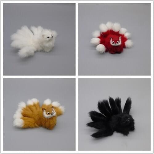 Simulation fox model polyethylene&furs nine tails fox about 18CM handicraft cosplay prop,home decoration gift b1860