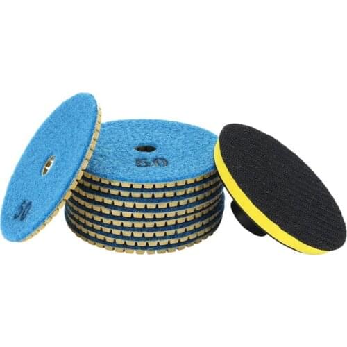 10 Pcs Diamond Polishing Pads Kit 4 Inch 100mm Wet Dry Granite Stone Concrete Marble Polishing Grinding Discs Set