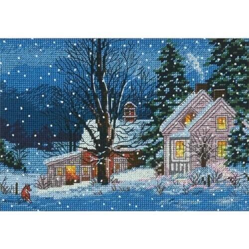 Supplier Embroidery Quiet Night Dimensions Gold Counted Cross Stitch Kit with 100% Cotton Flosses & Free Shipping for Home Decor