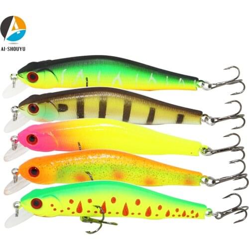 AI-SHOUYU Hard Minnow Magnetic Fishing Lure 80mm 8g Wobbler Swimbait High Quality Artificial Lure Tackle for pike perch