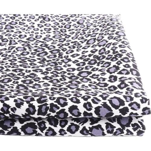 Grey White 150*50CM 100% Cotton Leopard Letter Fabric For Doll Patchwork Clothes Sewing Needlework Christmas Decor Background