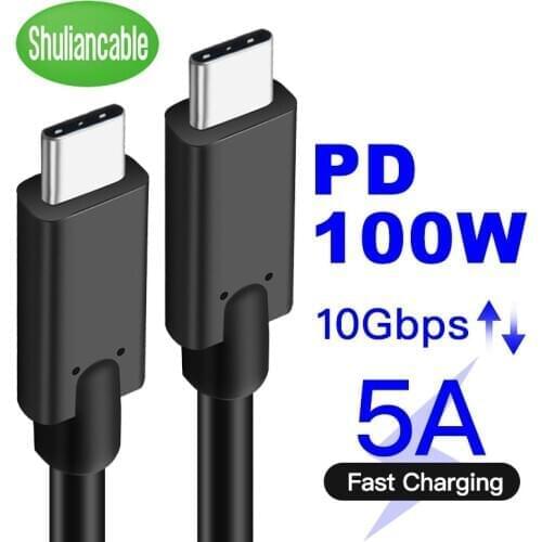 Shuliancable USB 3.1 Type C to USB C Cable for Huawei Samsung S9 S10 PD 100W Quick Charge 4.0 USB C Cable for MacBook Pro Type C